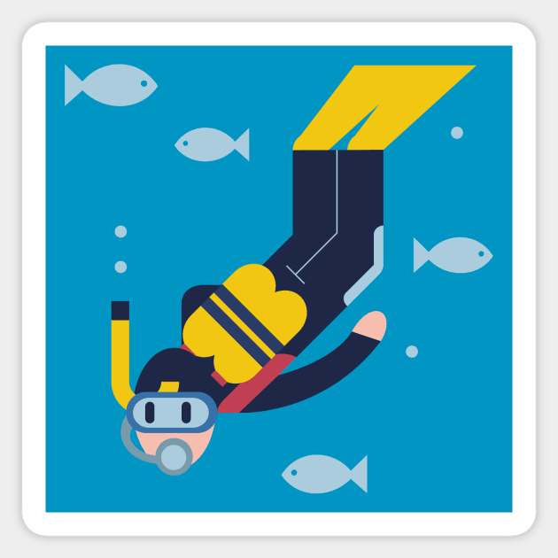 Diving Sticker by Malchev